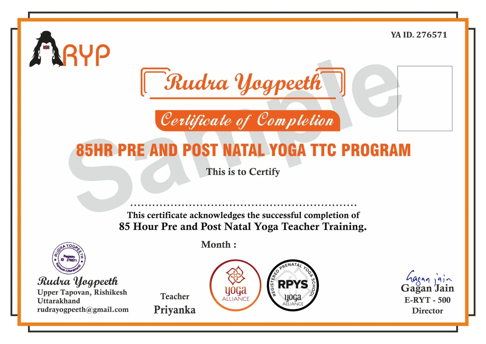Prenatal & Postnatal Yoga Teacher Training Certificate