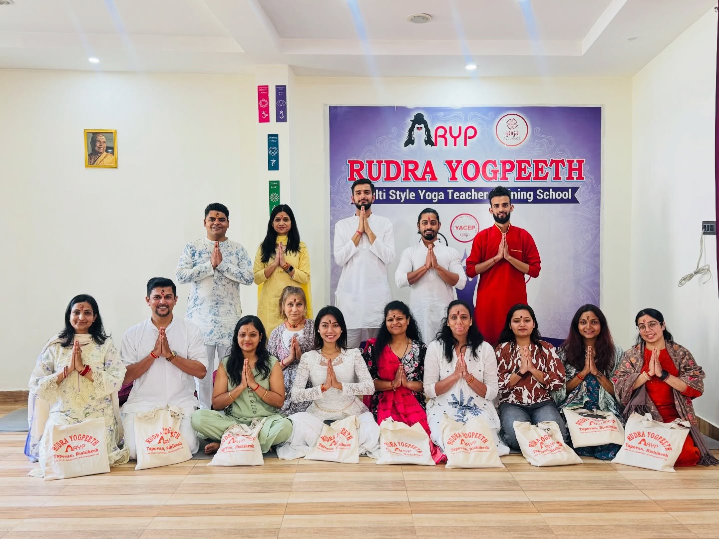 Postnatal yoga teacher training graduation at Rudra Yogpeeth